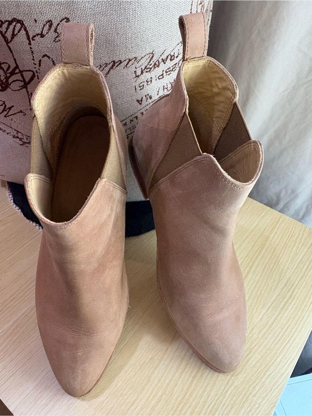 Nisolo Women's Suede Ankle Booties in Light Brown